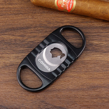 2024 Cohiba Double Guillotine Cigar Cutter with Cohiba Indian Head Logo removed - 2 colors.