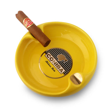 2024 Ceramic Cigar Ashtray 2 Cigar Slots - 7 inch Round Ashtray in 3 styles.