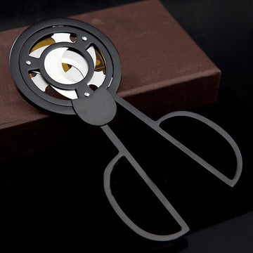 Cuban Cigar Triple 3 Blades Stainless Steel Gold Plated Cigar Cutter - Cuban Cigars Scissors