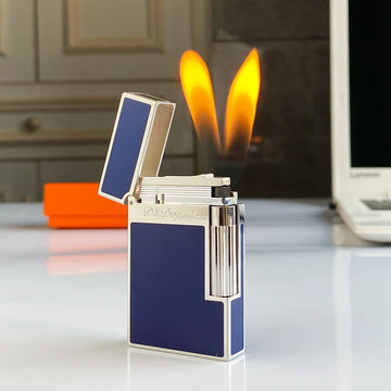 Dupont Classic Double Flame Cigar Lighter - Exact weight, Ping, 2 colours and single flame.