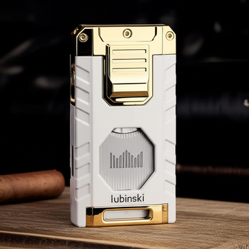 2025 - Cigar 3 Torch Lighter, bullet and guillotine cutter, needle and cigar cradle all in one.