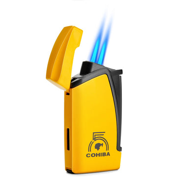 COHIBA 55th Anniversary Cigar Lighter - 2 Torch flame with bullet cutter & Gift Box