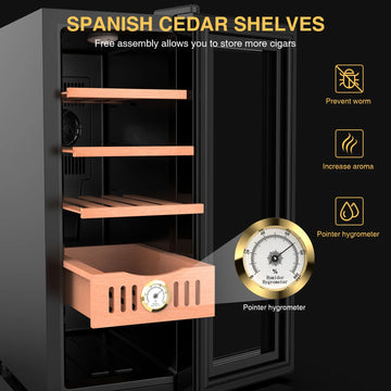 250 Cigar Electric Cigar Humidor Cabinet with Spanish Cedar Digital control - 35L - USA only 2-5 day ship