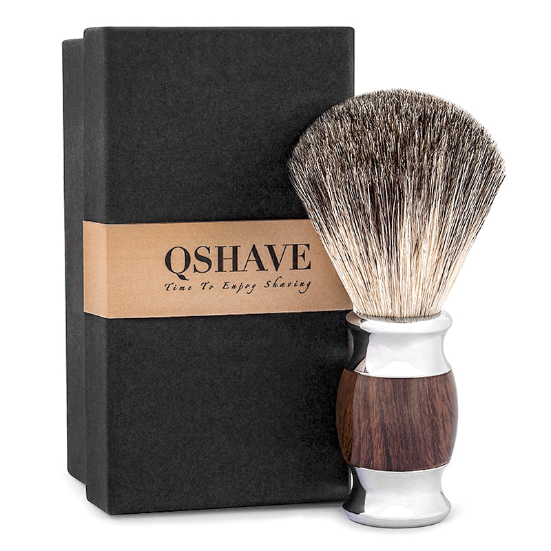 Handmade 100% Pure Badger Hair Shaving Brush Wood for Straight Classic Safety Razor