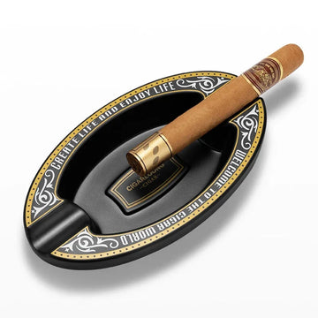 Stylish 2-Slot Cigar Ashtray with Antique Design