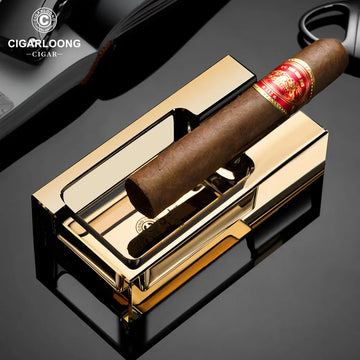 Elegant Rectangular Crystal Single Cigar Glass Ashtray 3 colours