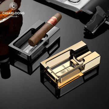 Elegant Rectangular Crystal Single Cigar Glass Ashtray 3 colours