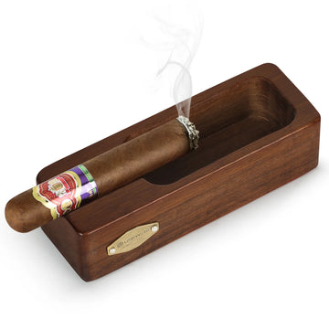 Luxury Wooden Cigar Single Ashtray - Premium wood,  Durable & Eco-Friendly