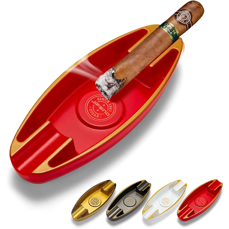 The Monsoon Ashtray Stylish Boat-Shaped Dual Cigar Ashtray