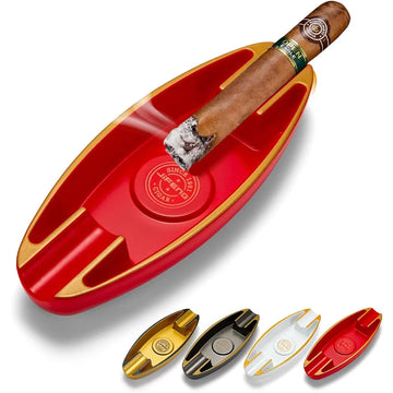 The Monsoon Ashtray Stylish Boat-Shaped Dual Cigar Ashtray