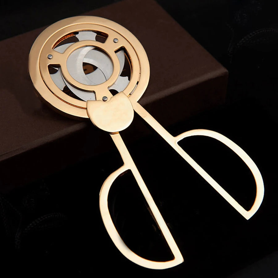 Cuban Cigar Triple 3 Blades Stainless Steel Gold Plated Cigar Cutter - Cuban Cigars Scissors