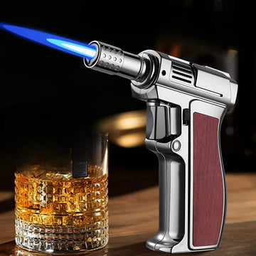 Cigar Lighter with Safety Lock & Gun-Inspired Design