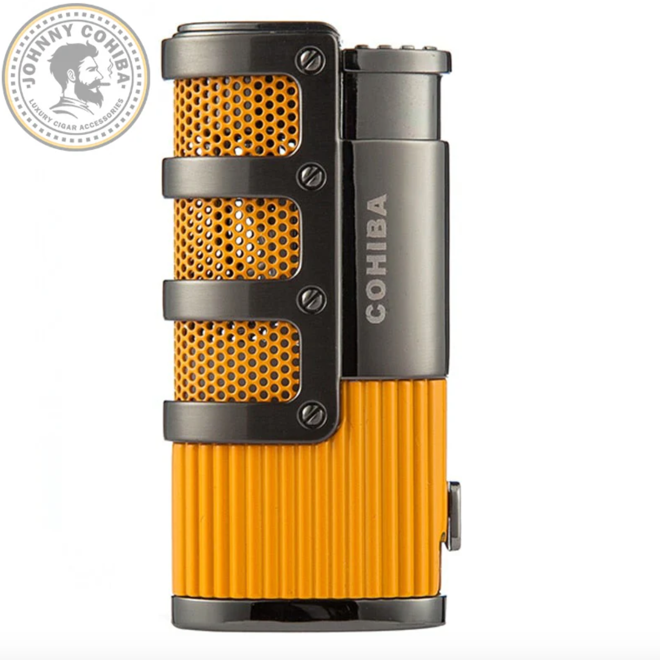 COHIBA Cigar Lighter - 3 Torch Jet Flame Refillable Windproof Lighter W/ Cutter Punch & Gift Box