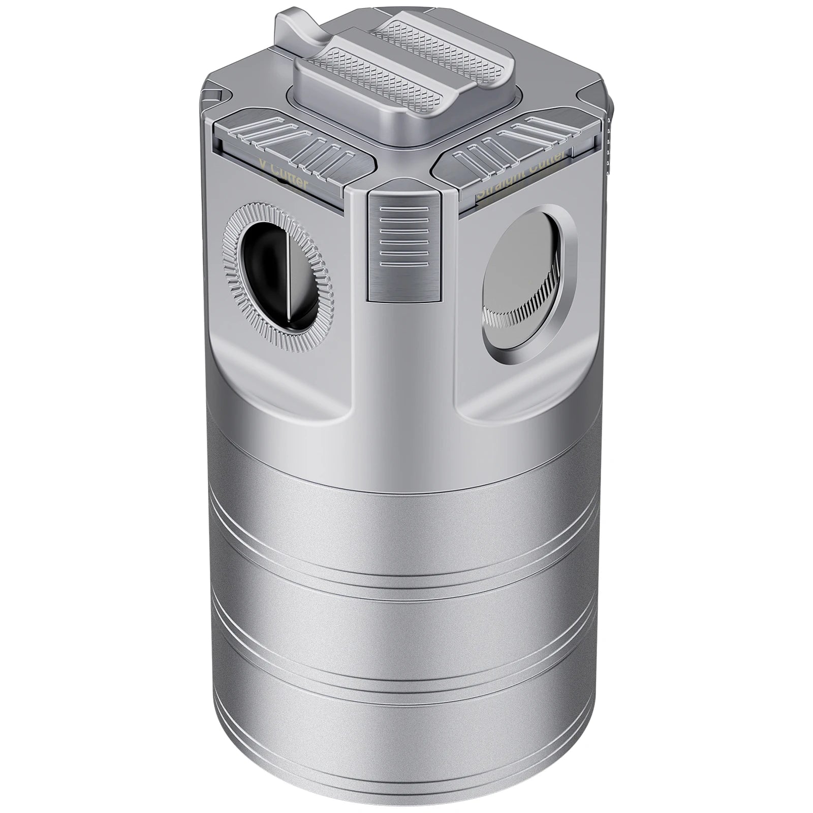 8-in-1 Desktop Cigar 4 Jet Flame Butane Torch Lighter w Straight - V-Cut - Punch, 3 Ashtrays, 3 Draw  Tools, 2 Stands