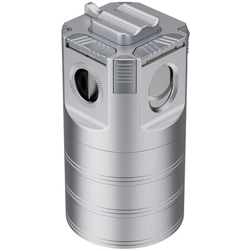 8-in-1 Desktop Cigar 4 Jet Flame Butane Torch Lighter w Straight - V-Cut - Punch, 3 Ashtrays, 3 Draw  Tools, 2 Stands