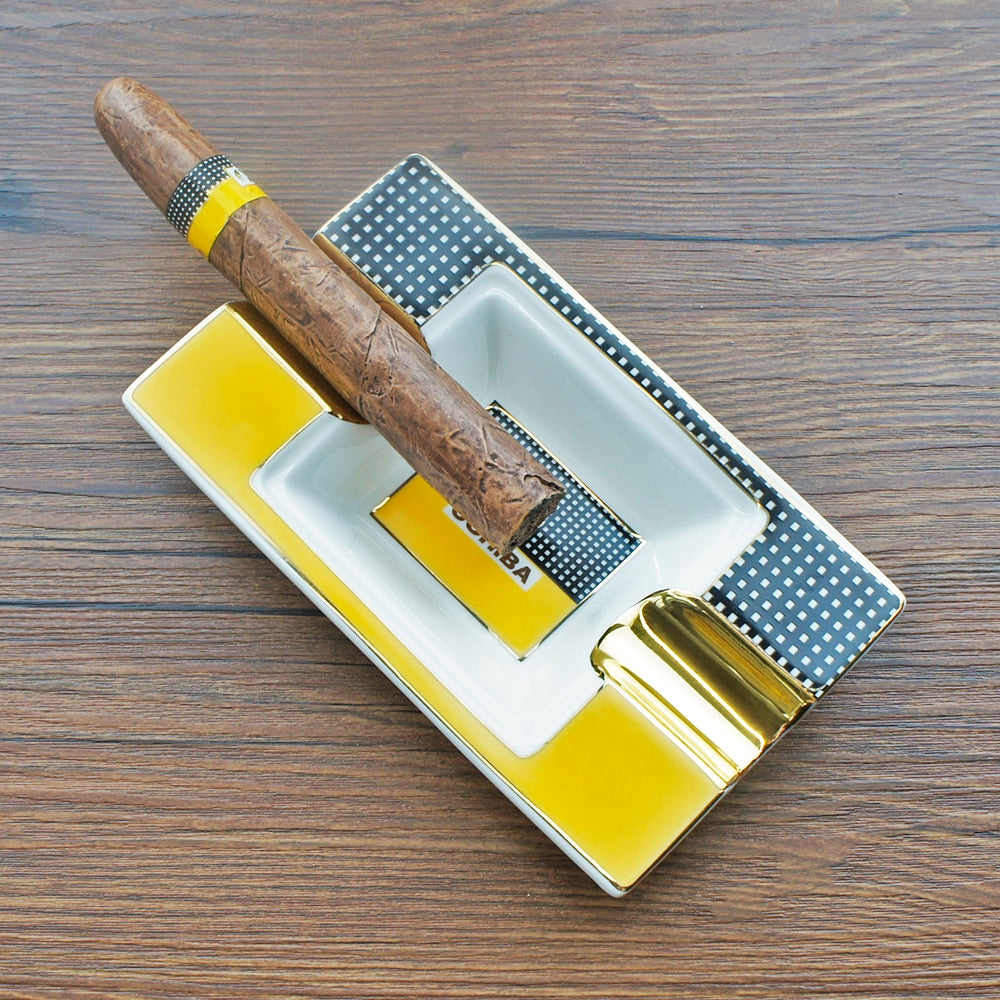 Cohiba - Luxury Portable Ceramic Tobacco 2 Rest Holder Cigar Ashtray