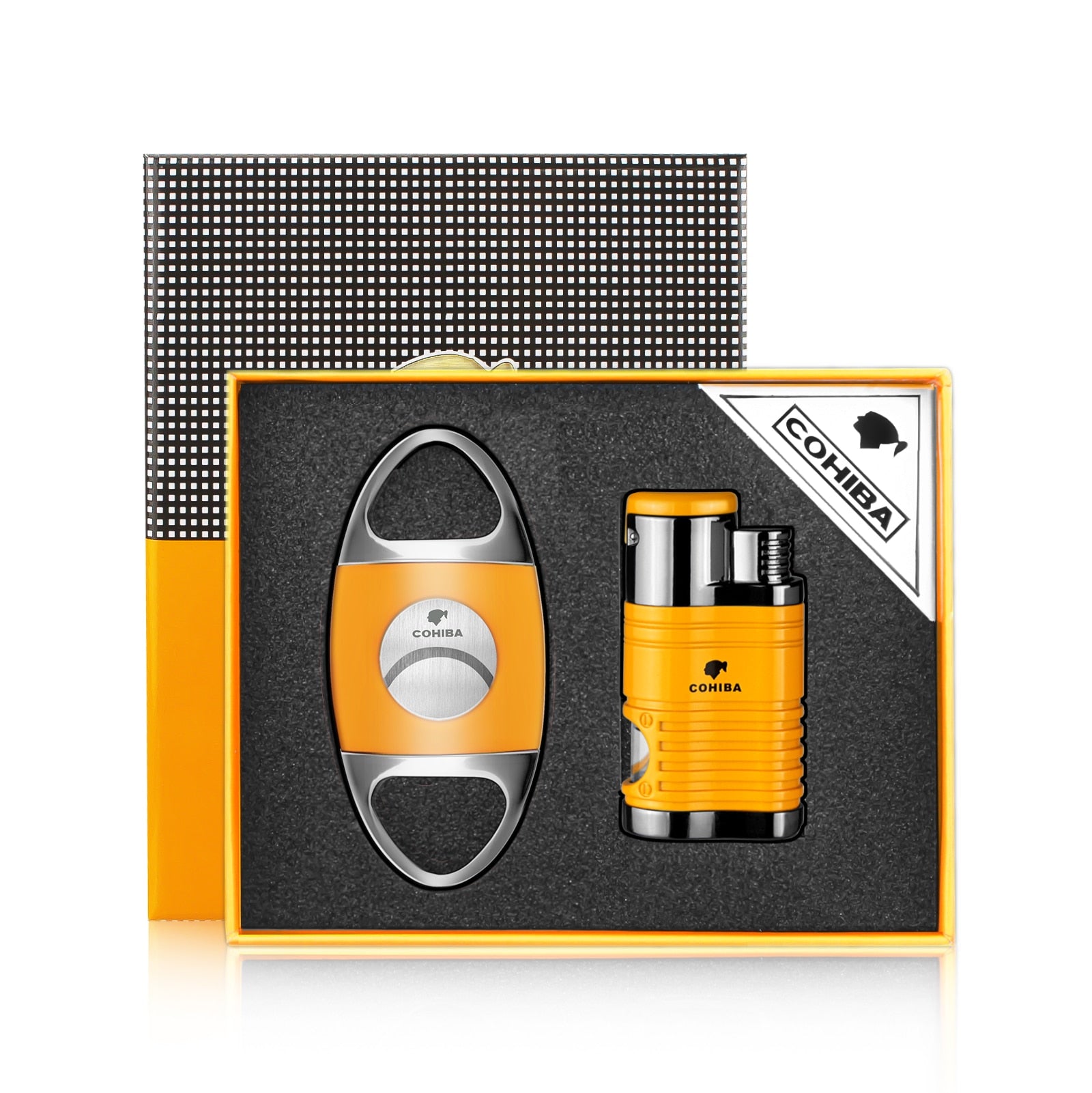 Cohiba - 4 Torch Cigar Lighter And Cutter Combo Accessories Set w/Gift Box