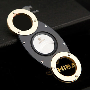 Cohiba Gold Plated Cigar Cutter - Stainless Steel Guillotine Double Blade Cutter