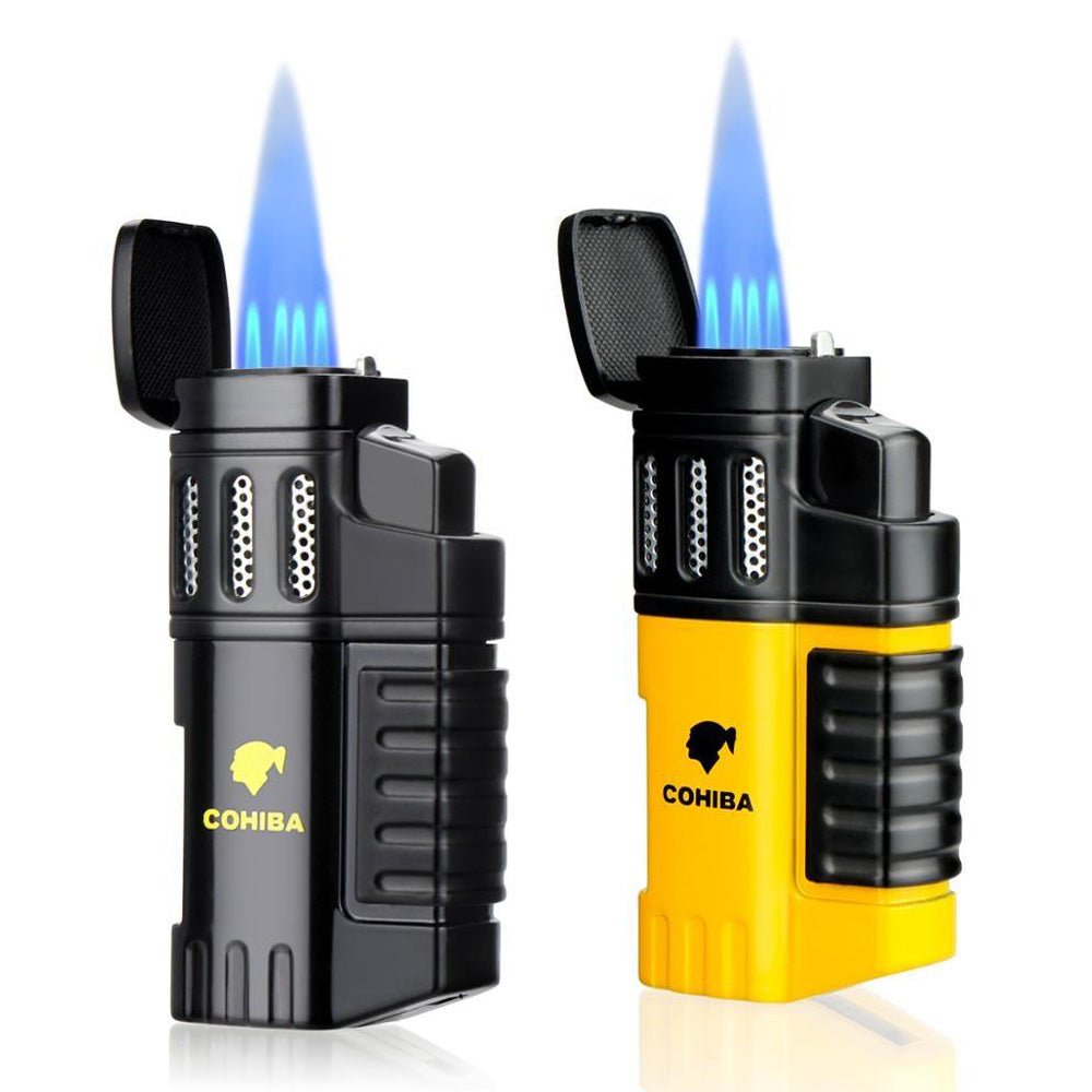 Cohiba Cigar 4 Torch Lighter Jet Flame - Refillable w/ Punch and Fuel window