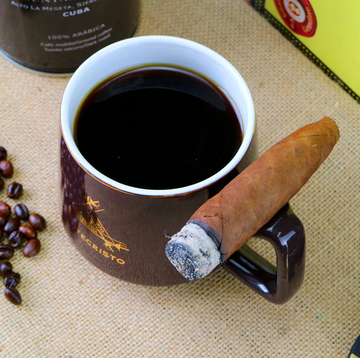 Limited Edition COHIBA or MONTECRISTO Ceramic Coffee mug with Cigar Holder - Free Shipping