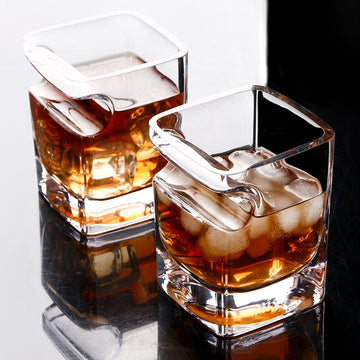 Ultra Crystal Clear Whiskey - Scotch Glass with Cigar Groove holder.