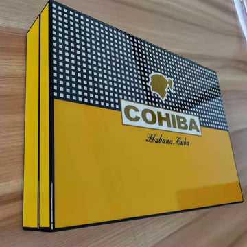 Cohiba 25 Cigar Humidor w/Piano hinges, Spanish Cedar, Hygrometer and Humidifier